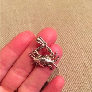 Silver Linings crab pendant
